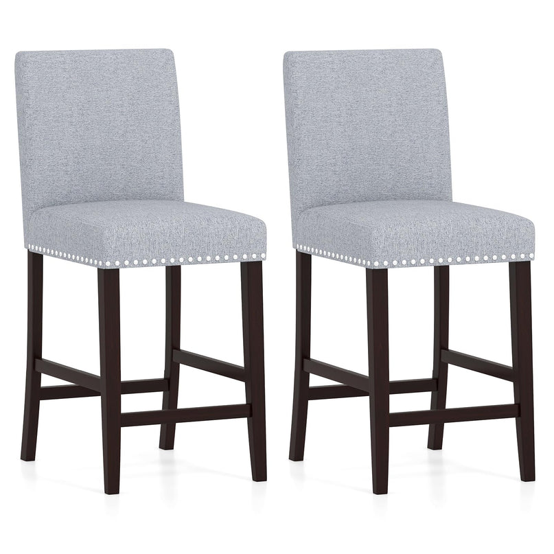 Giantex Modern Bar Stools Set of 2/4 26" Upholstered Counter Height Bar Stools