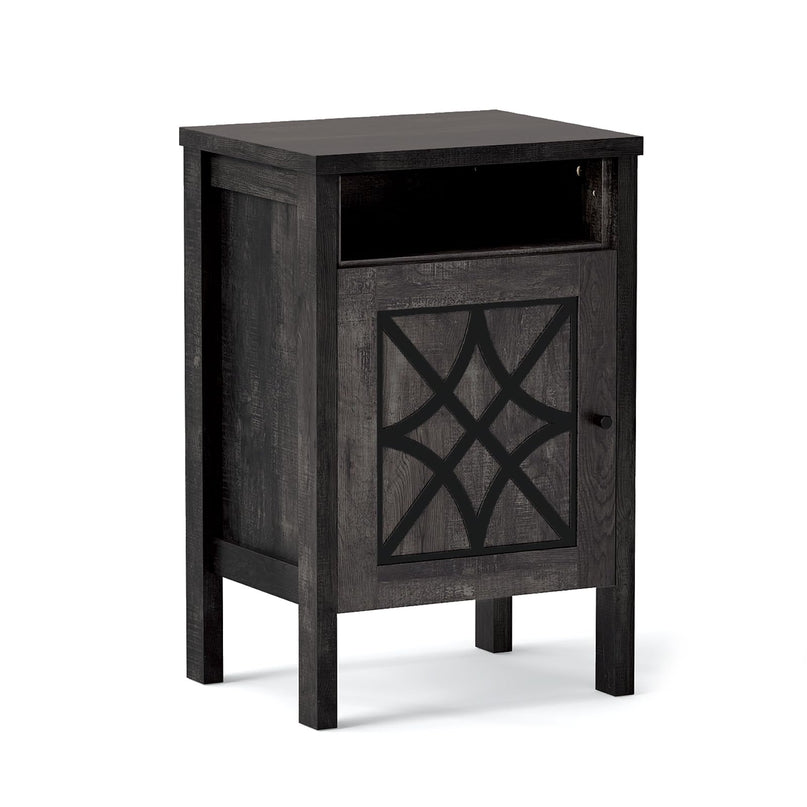 Giantex Robot Vacuum Storage Cabinet Farmhouse End Table