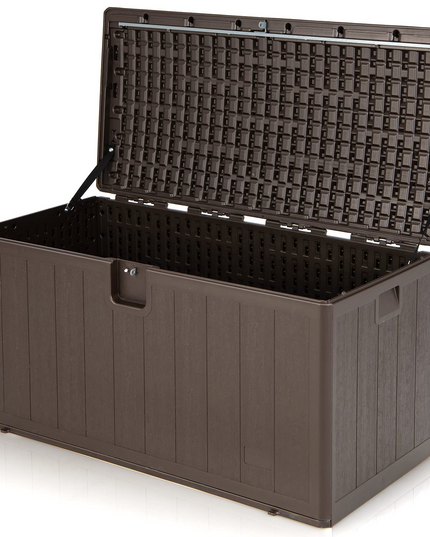 Outdoor Storage Deck Box Patio Bin - 105 Gallon Indoor/Outside Storage Box with Lockable Lid