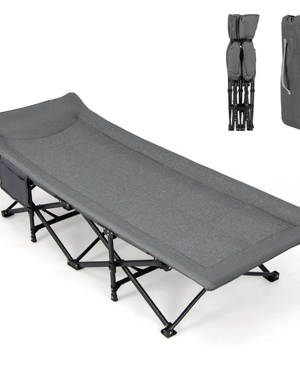 Giantex Folding Camping Cot for Adults - Sleeping Cot Bed with Carry Bag, Cushion & Headrest, 10 Foots