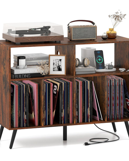 Giantex Large Record Player Stand with Charging Station