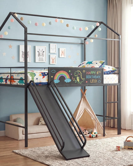 Giantex Twin Size House Loft Bed Low Loft Bedframe