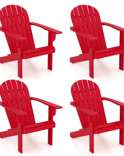 Giantex Acacia Wood Adirondack Chair Set of 1/2/4, Outdoor Fire Pit Chair with 105° Inclined Seat