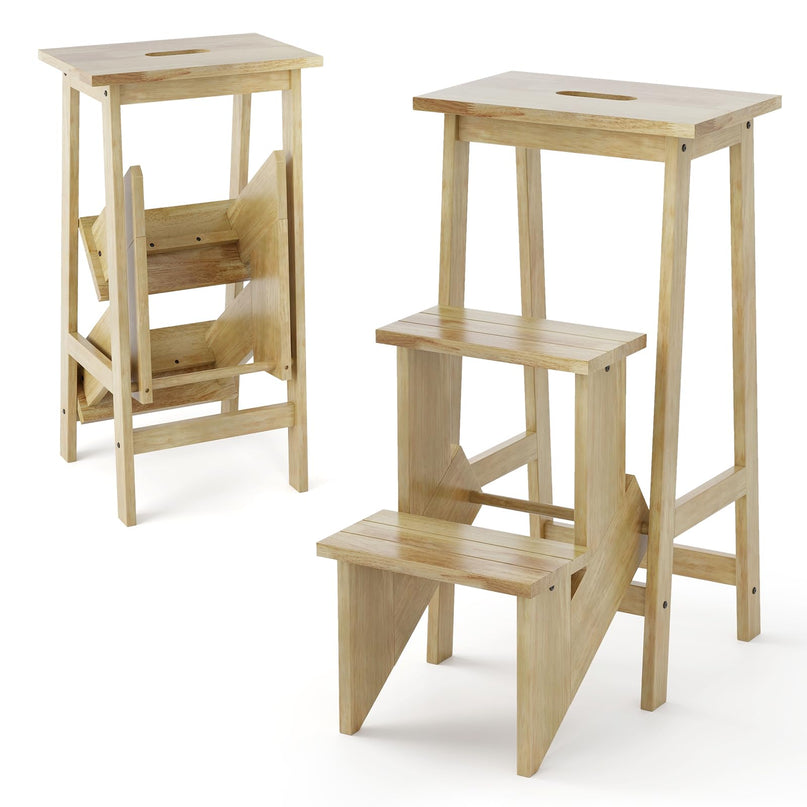 Giantex 3 Tier Folding Step Ladder for Library