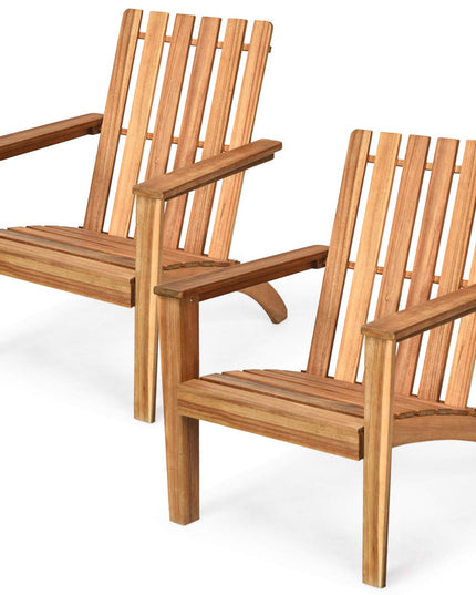 Giantex Wooden Adirondack Chair W/Ergonomic Design Outdoor Chair for Yard