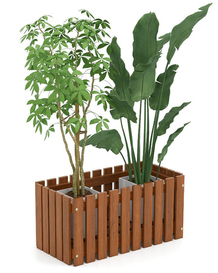 Giantex Slat Style Planter Box for Growing Vegetables Flowers Herbs