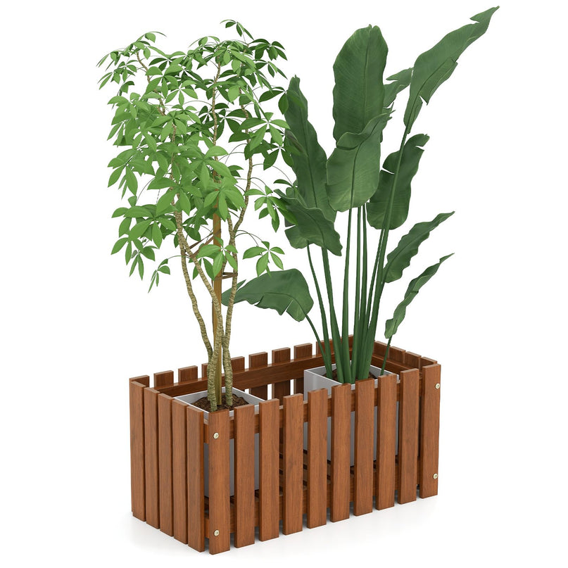 Giantex Slat Style Planter Box for Growing Vegetables Flowers Herbs
