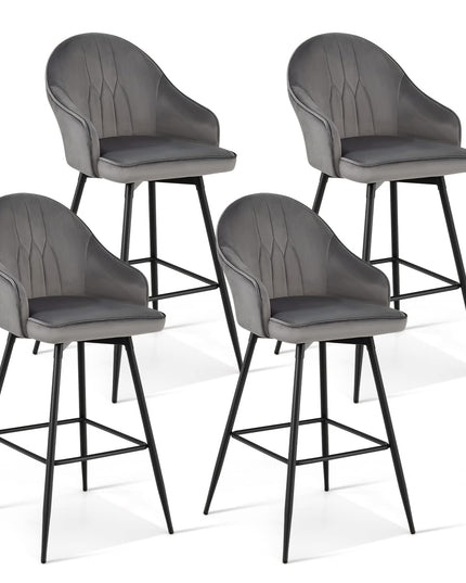 Giantex Modern Low Back Bar Chairs for Kitchen, Pub, Bistro, Grey