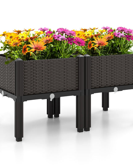 Giantex Raised Garden Bed Elevated Planter Box Kit with Self-Watering System