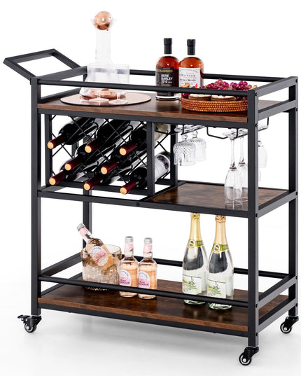 Giantex Bar Cart, 3 Tier Serving Cart for Home