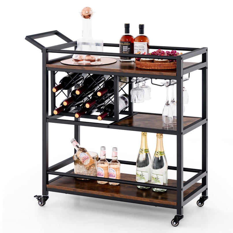 Giantex Bar Cart, 3 Tier Serving Cart for Home
