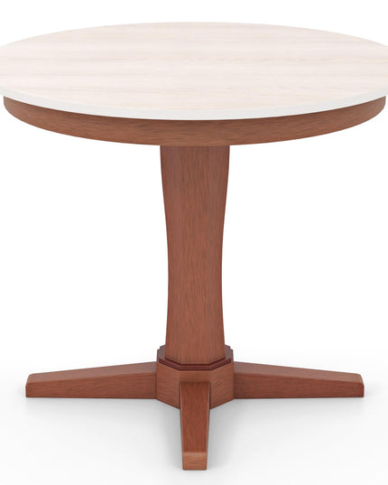 Giantex Round Dining Table, 36” Kitchen Table with Base, Solid Rubber Wood Frame, Breakfast Table for 4 People