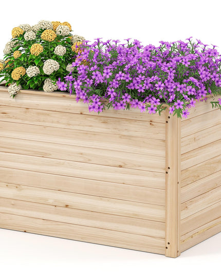 Giantex 40"x25"x26" Elevated Planter Box with Open-Ended Base for Deep-Rooted Plant