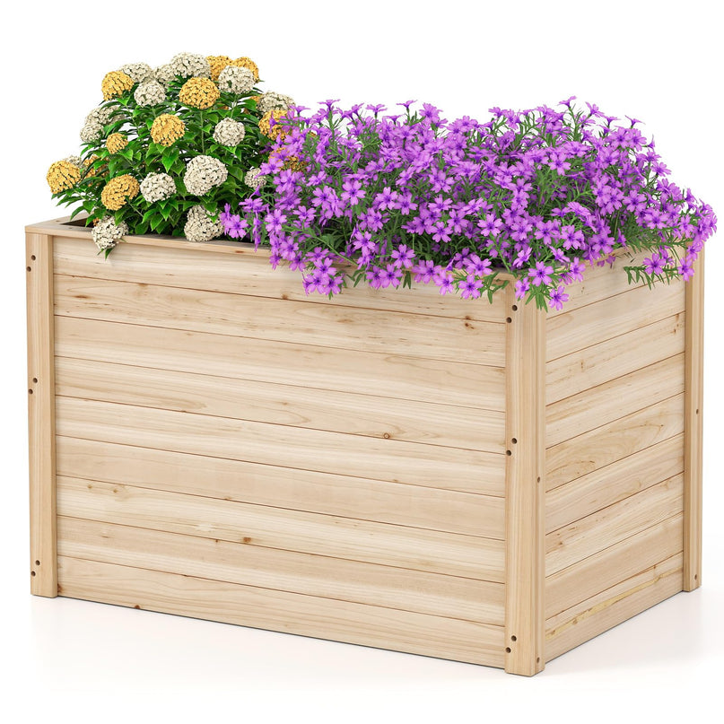 Giantex 40"x25"x26" Elevated Planter Box with Open-Ended Base for Deep-Rooted Plant