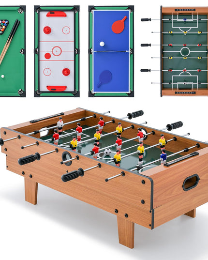 Giantex 4-in-1 Multi Game Table, Combo Foosball Game Table Top w/Billiards, Ping Pong, Push Hockey for Home, Game Room