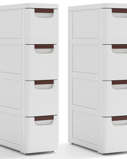 Giantex Storage Cart, Narrow Plastic Dresser, Rolling Organizer Cart for Office Classroom Bedroom