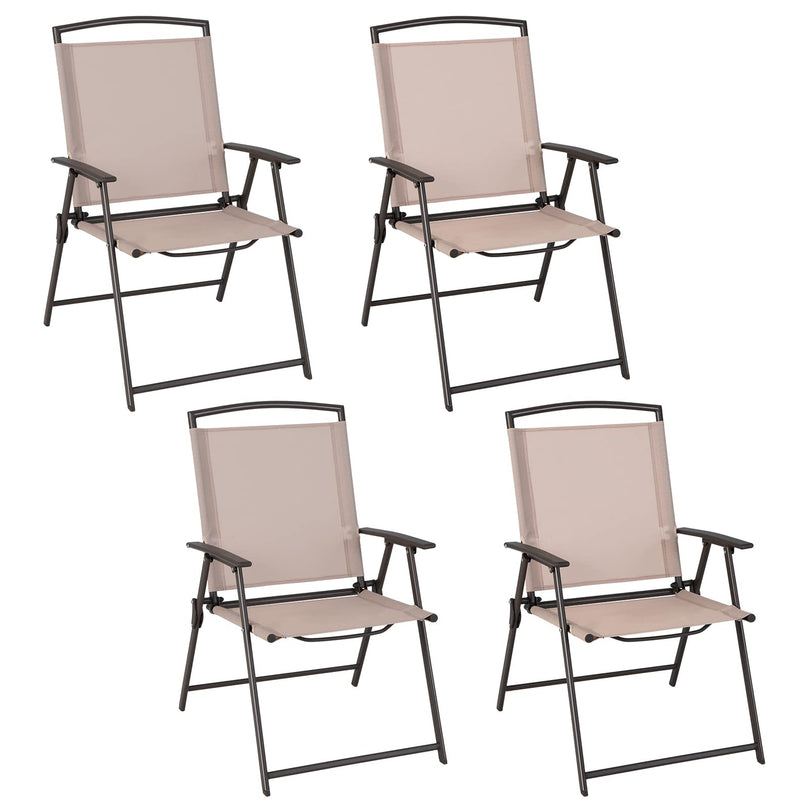Giantex Set of 4 Patio Folding Chairs - Outdoor Sling Chairs