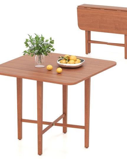Giantex Table à Manger Extensible 91 cm avec Abattants, Piètement en X et Pieds en Bois d'Hévéa
