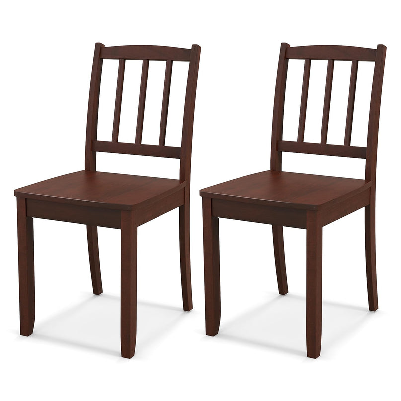 Giantex Farmhouse Dining Chairs Set of 2/4, Modern Kitchen Chairs w/Rubber Wood Legs & Curved Backrest
