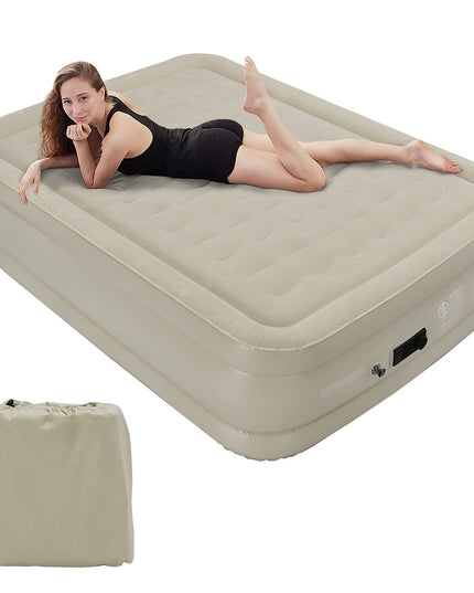 Giantex Air Bed with Built-in Pump, High Elevated Raised Mattress with Wavy Pull Strap