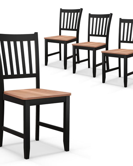 Giantex Wooden Dining Chairs Set of 4, Farmhouse Kitchen Chair with Rubber Wood Legs