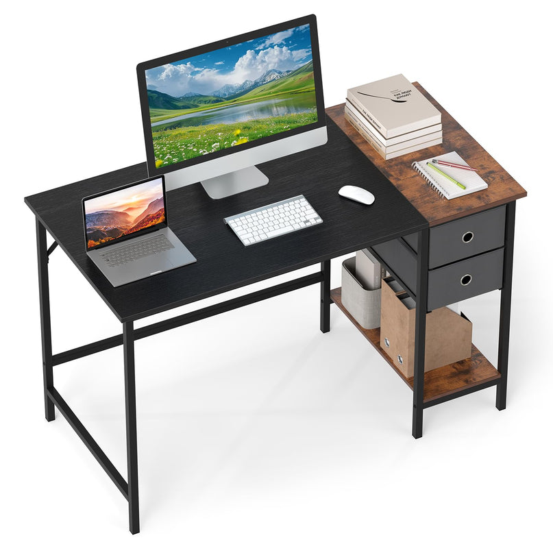 Giantex 48" Computer Desk with 2 Fabric Drawers