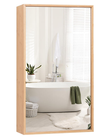 Giantex Medicine Cabinet Mirror, Bathroom Wall Cabinet with Reversible Single Door, 2 Adjustable Shelves