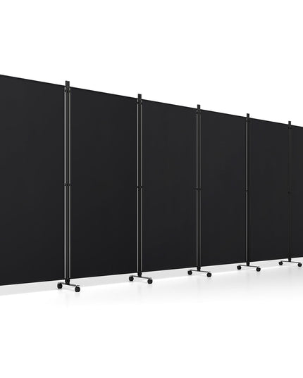Giantex 6-Panel Folding Room Divider with Wheels( 205'' x 12'' x 71'' )