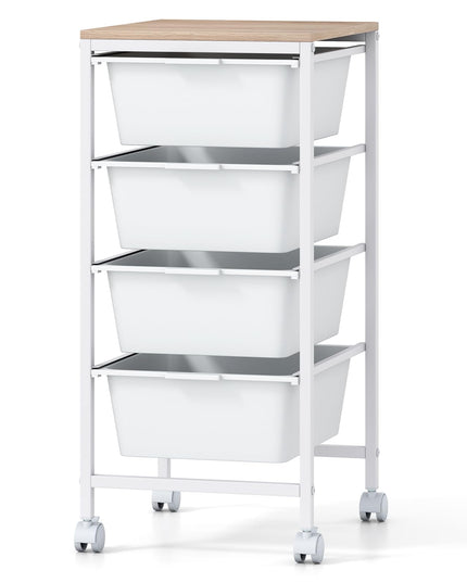 Giantex Rolling Storage Cart with 4 Drawers Utility Cart（28"H）