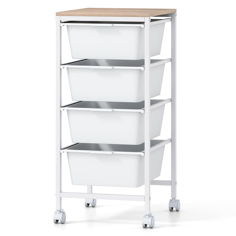 Giantex Rolling Storage Cart with 4 Drawers Utility Cart（28"H）