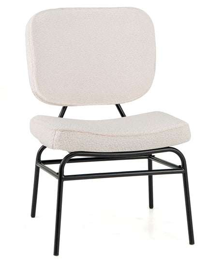 Giantex Modern Armless Accent Chair - Sherpa Reading Chair with Sponge Padding