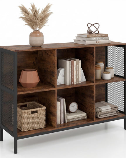 Giantex 42" Wide Bookcase with 6 Cubes