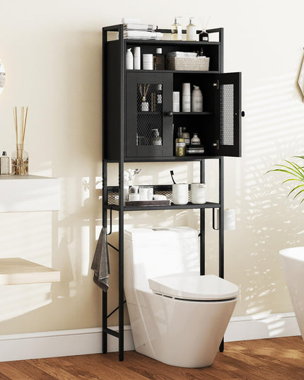 Meuble de rangement autoportant Giantex sur toilettes avec porte-rouleau de papier toilette et crochet