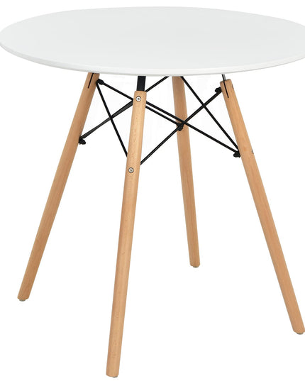 Giantex Dining Table, Round Dining Room Table with Solid Beech Wood Legs