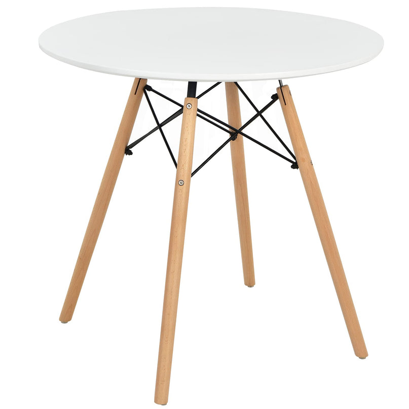 Giantex Dining Table, Round Dining Room Table with Solid Beech Wood Legs