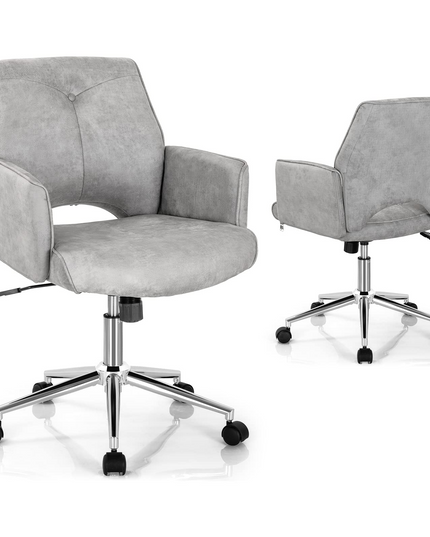 PU Leather Leisure Armchair Swivel Accent Chair with Upholstered and Rocking Function