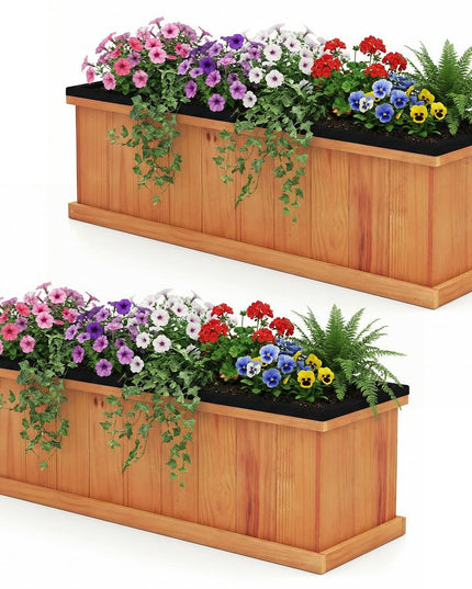 Giantex Outdoor Raised Garden Bed Set of 1/2 (40” x 13” x 12” )