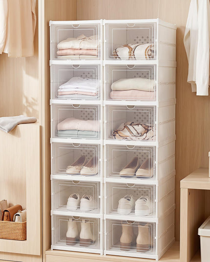 Giantex 6-Tier Folding Shoe Rack Organizer w/Clear Doors