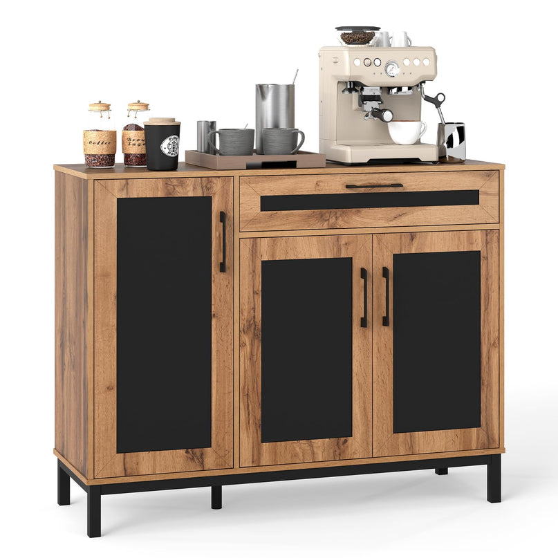Giantex Buffet de rangement 48" | Bahut de ferme à 3 portes avec tiroir