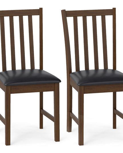 Giantex Wooden Dining Chairs Set of 2/4 Faux Leather Upholstered Kitchen Chair