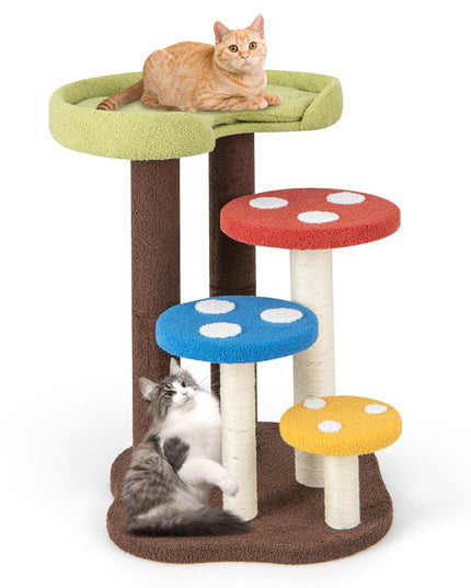 Giantex Cute Cat Tree - 37 Inches Mushroom Cat Tower