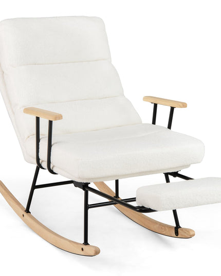 Giantex Rocking Chair Nursery Teddy Upholstered Rocker Chair