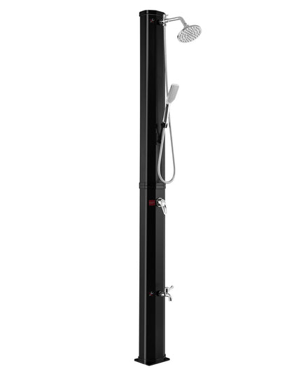 Giantex 7.2 FT 10 Gallon 2-Section Solar-Heated Outdoor Shower, Pool Shower W/Free-Rotating Shower Head
