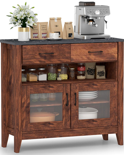 Giantex Sideboard Buffet Cabinet, Coffee Bar Cabinet with 2 Drawers