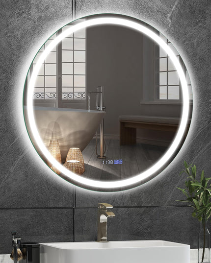 LED Bathroom Mirror - Lighted Vanity Mirror Wall Mounted, Front and Backlight, 3 Lighting Colors