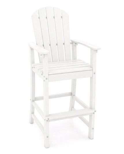 Tabouret de bar extérieur Giantex en PEHD, chaise Adirondack haute avec accoudoirs et repose-pieds, tabouret de bar hauteur comptoir 76 cm