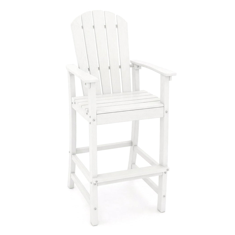 Giantex Outdoor HDPE Bar Stool, Tall Adirondack Chair with Armrests and Footrest, 30 Inches Counter Height Bar Stool