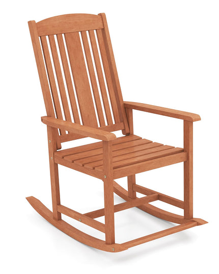 Giantex Solid Wood High Back Rocker with Slatted Sea Outdoor Rocking Chair