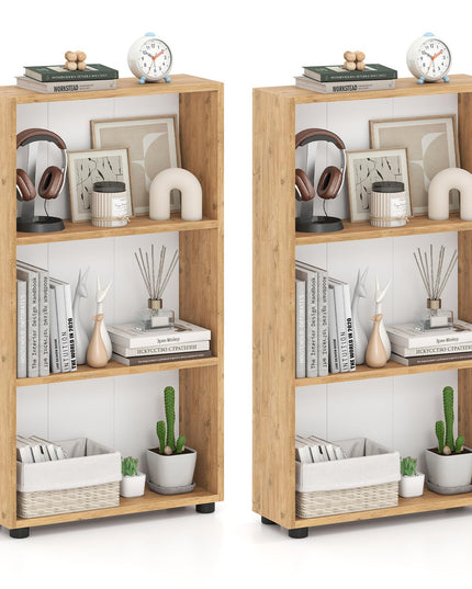 Giantex Bibliothèque à 3 niveaux avec kit anti-basculement pour salon