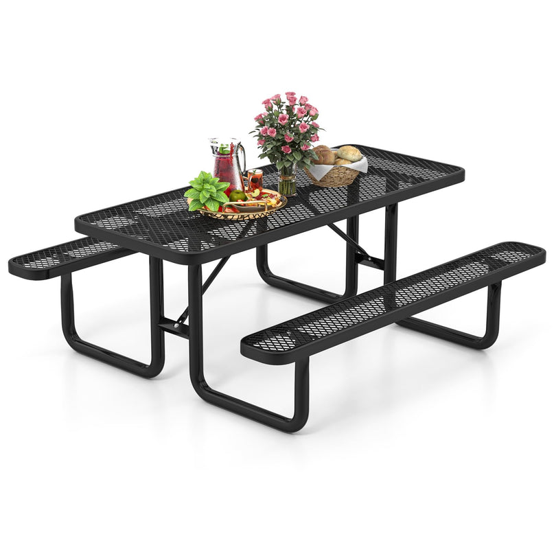 Giantex 72” Picnic Table, Large Outdoor Table & Bench Set for 8